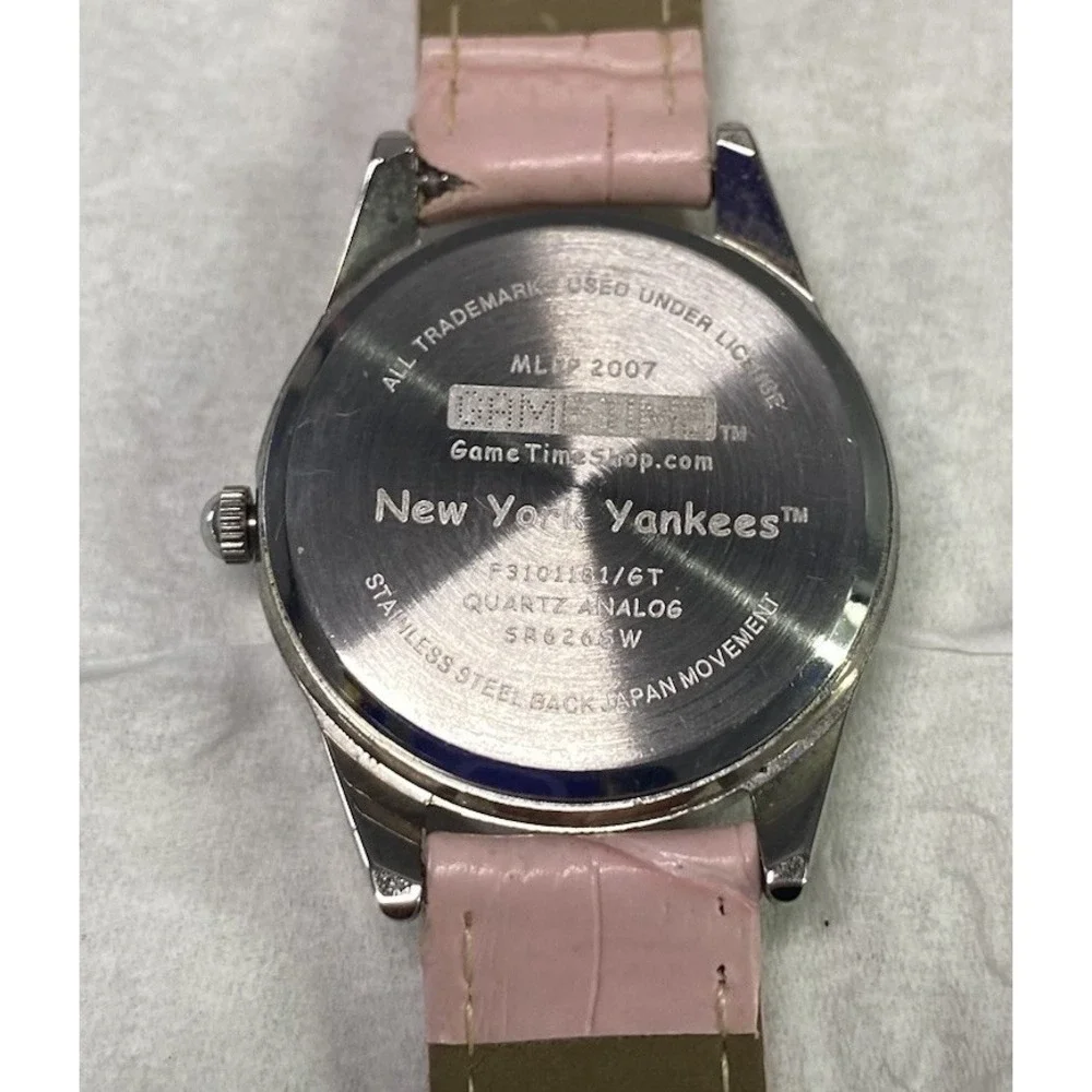 New York Yankees Womens Pink & Blue MLB Watch‎ WORKS.. Face=1.25